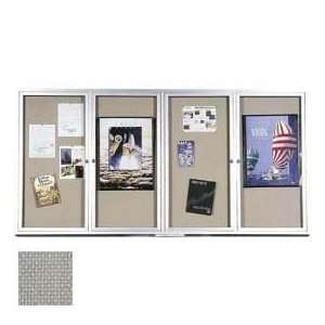  Deluxe Bulletin Board Cabinet,With 4 Hinged Doors 4H X 8 