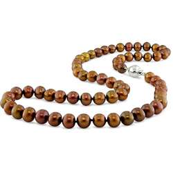   Pearls FW Off Round New York Pearls Brown Pearl Necklace (6.5 7 mm