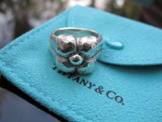Tiffany & Co Picasso Hammered Fiore Flower Ring Size 7  