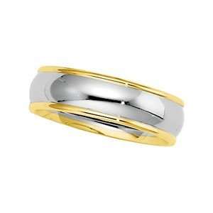  Size 07.00 14K White/Yellow Gold Two Tone Comfort Fit Band 