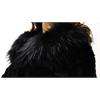 Womens Winter Genuine Fox Fur Collars Rabbit Fur Coat Outwear Jacket 