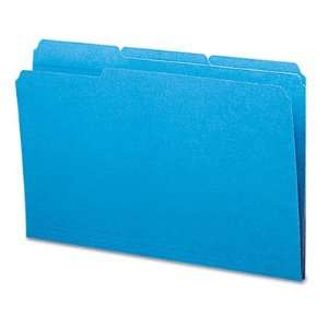 File Folders, Single Ply Top, 1/3 Cut, Legal, Blue, 100 