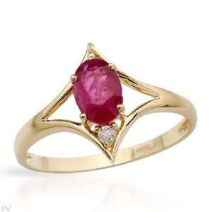  CleverSilvers 0.86.Ctw Ruby Gold Ring   Size 7 