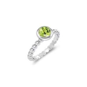  0.65 Cts Peridot Solitaire Ring in 14K White Gold 4.0 