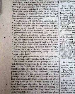 CONFEDERATE Gov. William Smith Inauguration 1864 Civil War Richmond VA 
