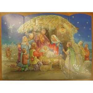  Shepherds at the Manger (S819) Glitter Advent Calendar  13 