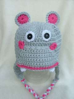 Handmade Crochet Baby/Toddler Hippo Hat You choose size  