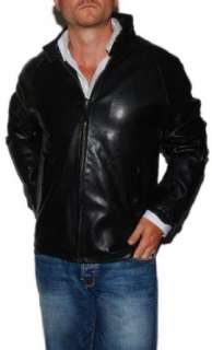  Polo Ralph Lauren Mens Leather Jacket Coat Black Large Clothing