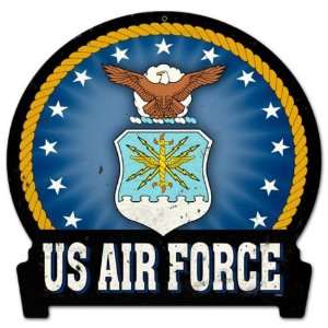 Air Force Allied Military Round Banner Metal Sign   Garage Art Signs 