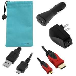 HDMI to Micro HDMI Cable + USB Car Charger + USB Travel Charger + 6 FT 