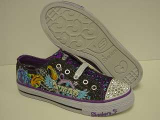   Sz 1 Y SKECHERS Twinkle Toes Hip Chic 83264L Sneakers Shoes  