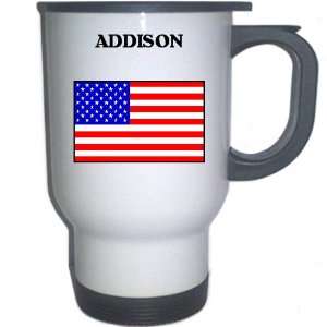  US Flag   Addison, Illinois (IL) White Stainless Steel 