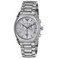 Emporio Armani Mens Classic Silver Chronograph Dial Watch MSRP 