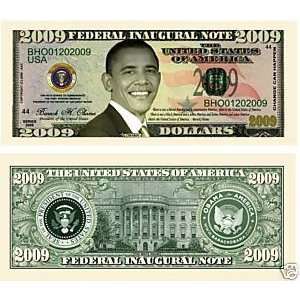  Set of 5 Barack Obama 2009 Inaugural Dollar Bill Notes 