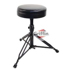  Padded Drum Throne Drummers Stool Seat Griffin Musical 