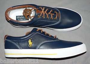 Polo Ralph Lauren Vaughn mens shoes soft leather sneakers new blue 11 