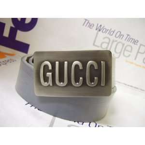  GUCCI MENs BELT BUCKLE WITH LEATHER BELT/STRAP by Gucci 