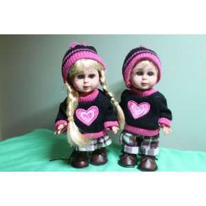  Valentine black doll pair 