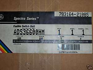 GE ADS36600HM 600A 600V 3PH FUSIBLE PANEL BOARD SWITCH  