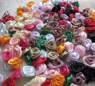   Ribbon Flower Rose craft/wedding appliques Lots U pick A602  