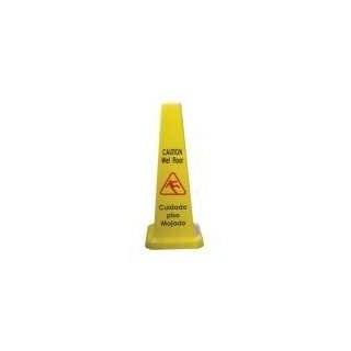 Rubbermaid Commercial Four Sided Caution, Wet Floor Yellow Safety Cone 
