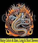   GIFT~DRAGON WITH FLAMES~BREATHING FIRE~T SHIRT~LS/SS~Front Back~S 3XL