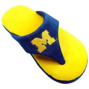  Michigan Wolverines Flop Slipper Size 13 14, Color Yellow / Blue 