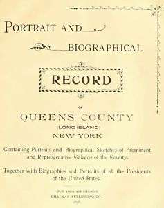 1896 Genealogy Bios of Queens County LI New York NY  