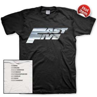 FAST FIVE Actor Starring Movie (2 side) T Shirt S 3XL  