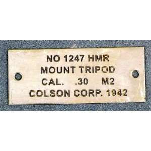   M2 Tripod .30 cal Maker & Data Plate Standard 