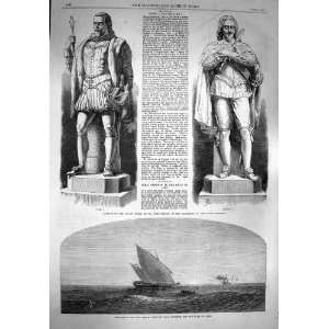    1867 Statue King James Charles Arab Slave Dhow Aden