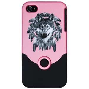    iPhone 4 or 4S Slider Case Pink Wolf Dreamcatcher 