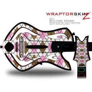   Of Rock Guitar Hero Skin   Argyle Pink and Brown (GUITAR NOT INCLUDED