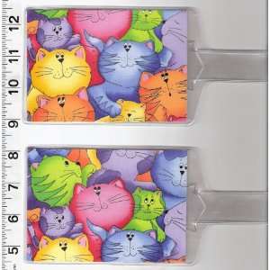   Tags Made with Bright Colorful Kitty Cat Fabric: Everything Else