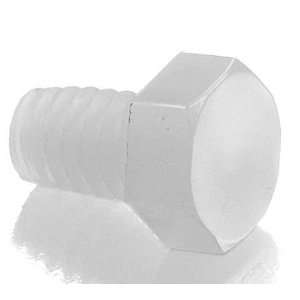 Nylon 6/6 Hex Bolt #8 32 White,1 1/4 Length (Pack of 25)  