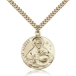  Gold Filled St. Saint Albert the Great Medal Pendant 1 x 7 