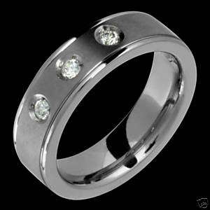 Diamond Titanium Engagement Womens Wedding Rings Band  
