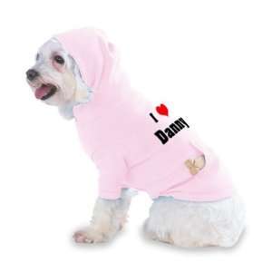 Love/Heart Danny Hooded (Hoody) T Shirt with pocket for your Dog or 