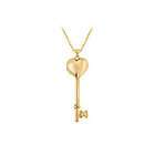 FineJewelryVault 14K Yellow Gold Heart Key Locket Pendant