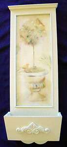 French Country Wall Planter/Misc.Collection Box w/ Impressionistic Art 