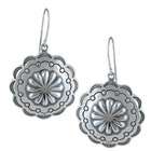  Southwest Moon Sterling Silver Round Concho Earrings