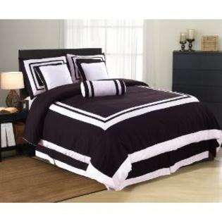 Bed in a Bag Modern Black and White Hotel 7PC Comforter Bed in a bag 