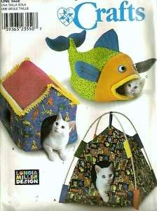 OOP 3 SWEET CAT BEDS PATTERN FISH~TENT~HOUSE Mint  