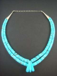 Vintage Natural Turquoise Two Strand Necklace  