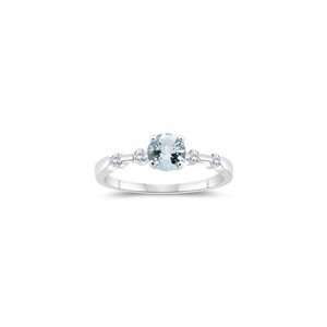   Blue Topaz Five Stone Engagement Ring in 14K White Gold 8.5 Jewelry