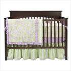 Bacati Flower Basket Crib Bedding Set in Lilac / Green