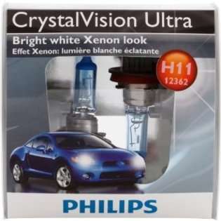 Philips H11 CrystalVision Ultra Headlight Bulb, Pack of 2 