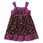 Youngland Girl’s Infant Dress Ruffle Front 12 Months Floral Purple