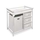 Badger Basket Modern Changing Table with 3 Baskets and Hamper, White