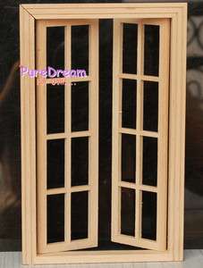 12 Dollhouse Miniature Wooden Extrance French Door OA011M  